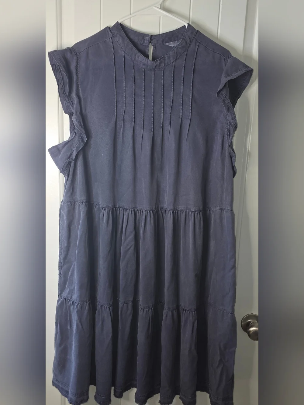 Terra & Sky Pin Tucked Babydoll Dress Slate Blue NWOT 2X ❤️